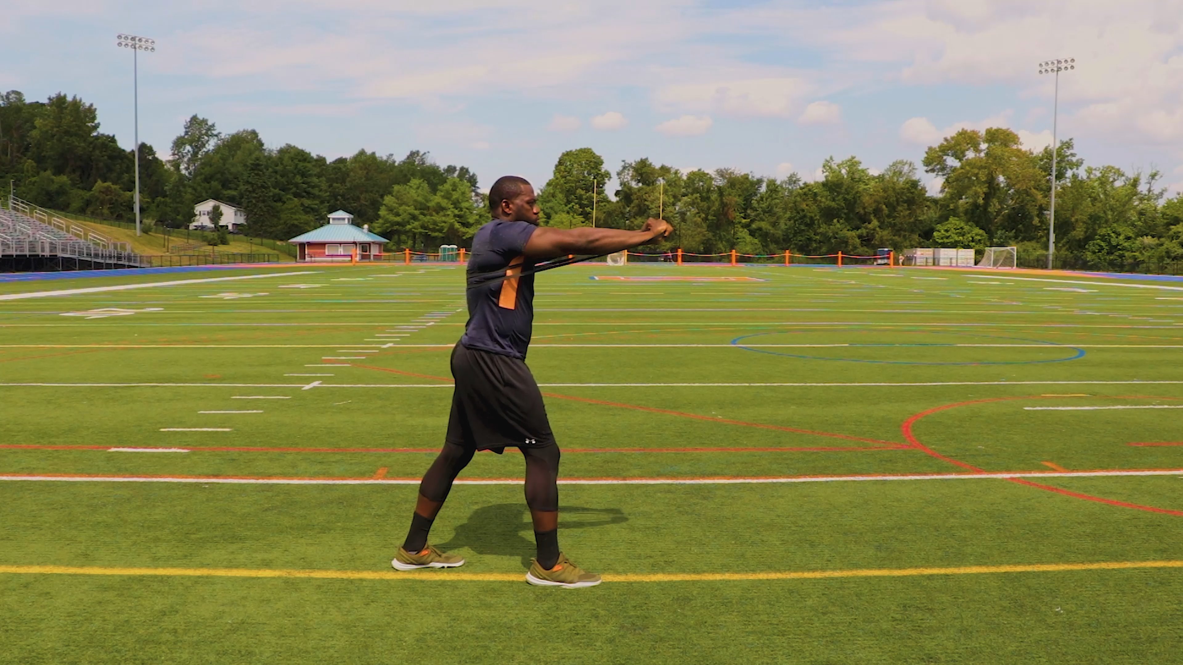 Split Stance Banded Chest Press