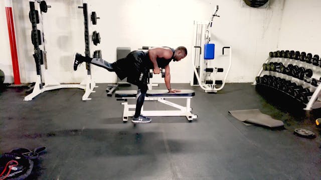 DB Row with Single Leg DL Hold