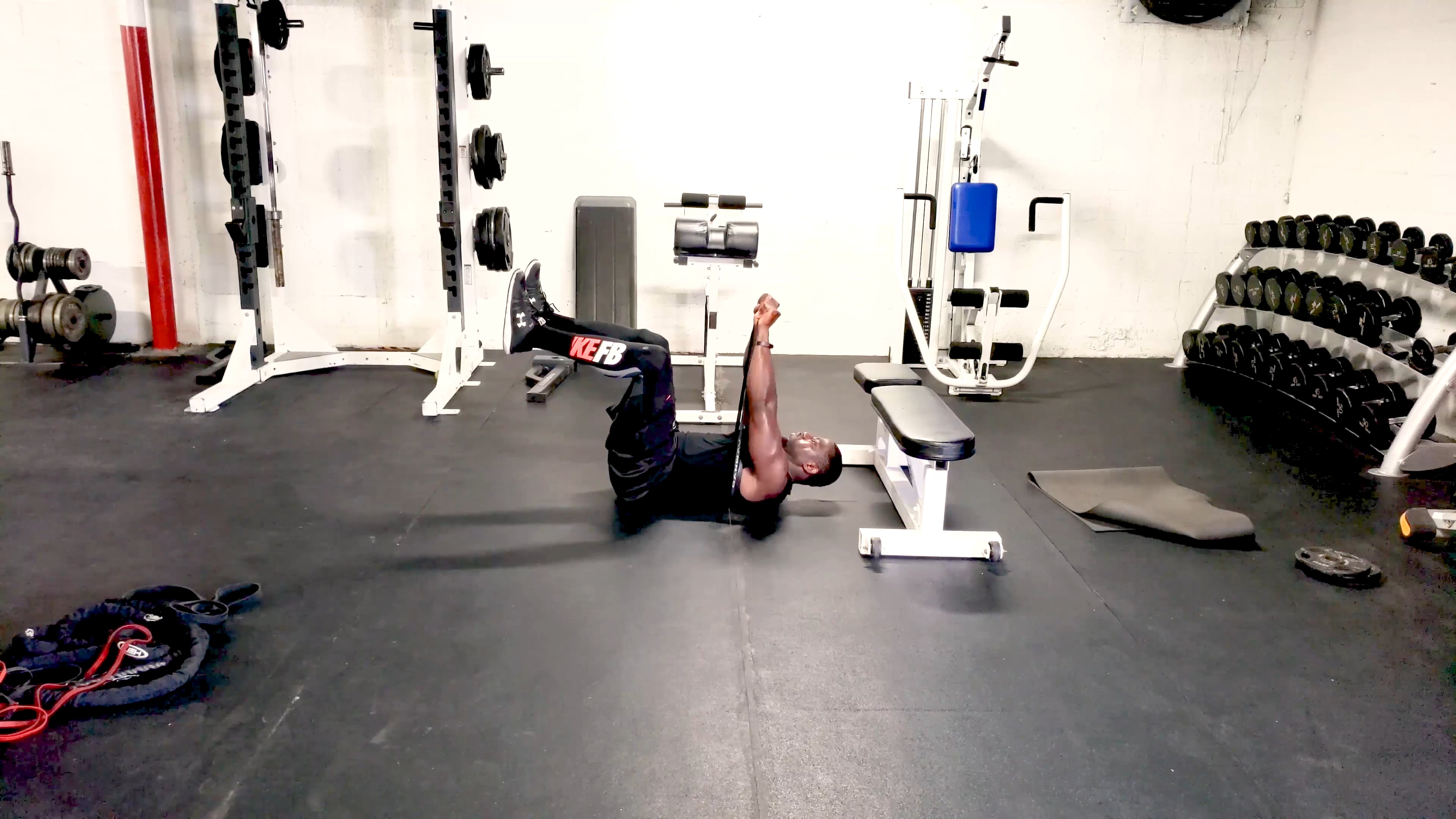 Band Chest Press Feet Elevated