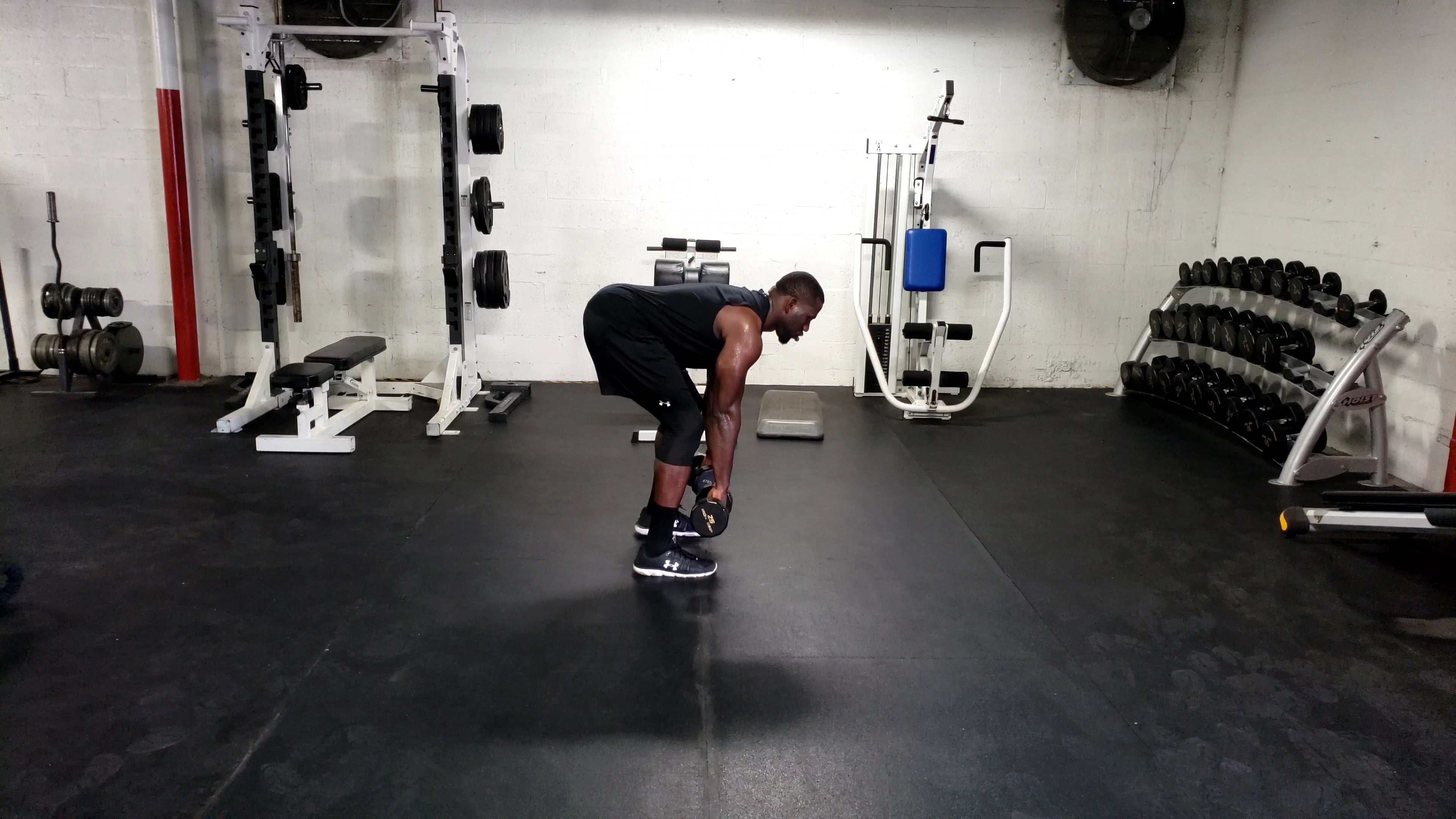 DB Deadlift w/Bicep Curl