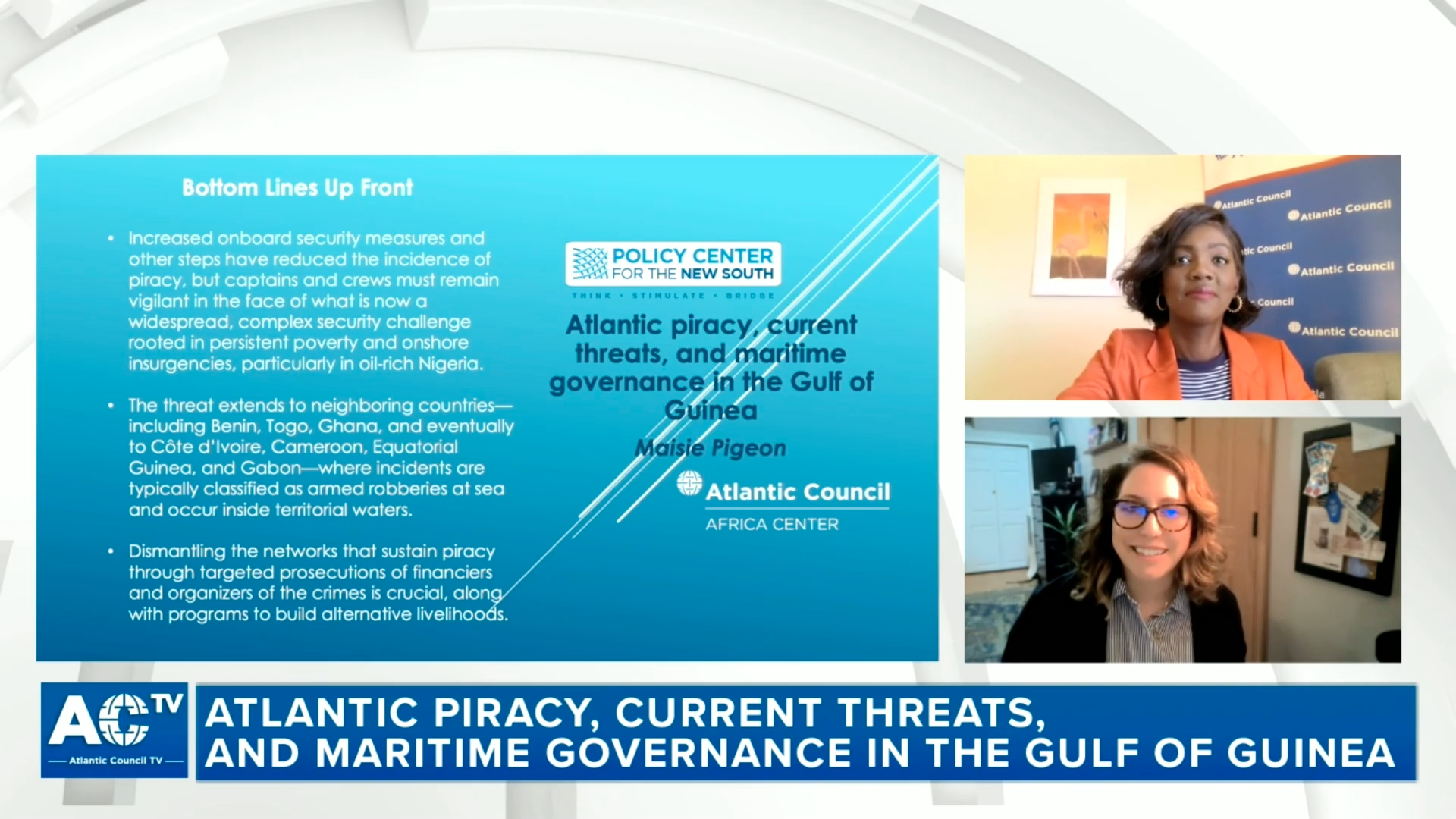 Atlantic piracy, current threats, and maritime governance in the Gulf of Guinea