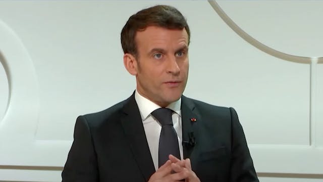 French President Emmanuel Macron on t...