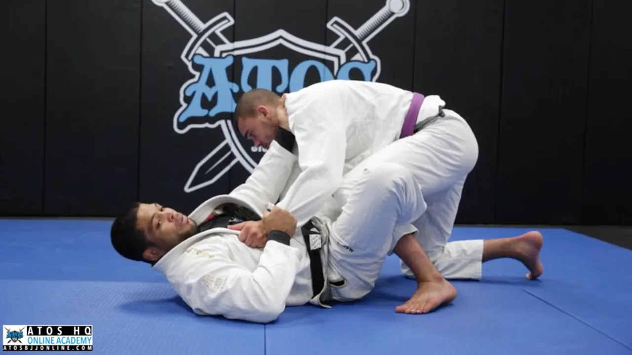 Omoplata from De La Riva + Sweep to Arm Bar - Andre Galvao - Atos BJJ ...