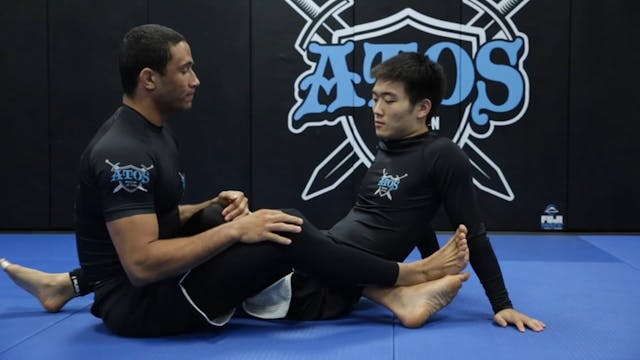 Knee Bar and Toe Hold from 50/50 Guard