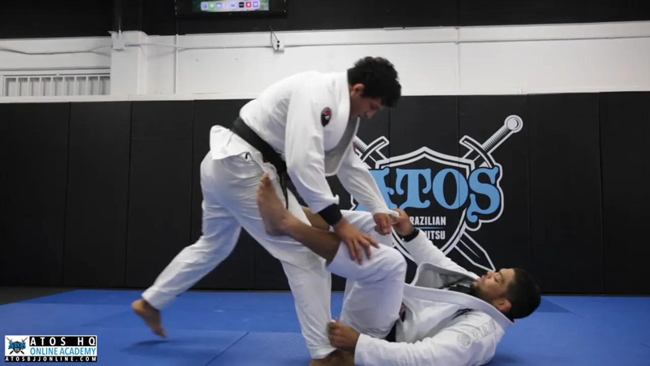 Sweep from De la Riva Guard to Back Take - Andre Galvao - Atos BJJ OnDemand