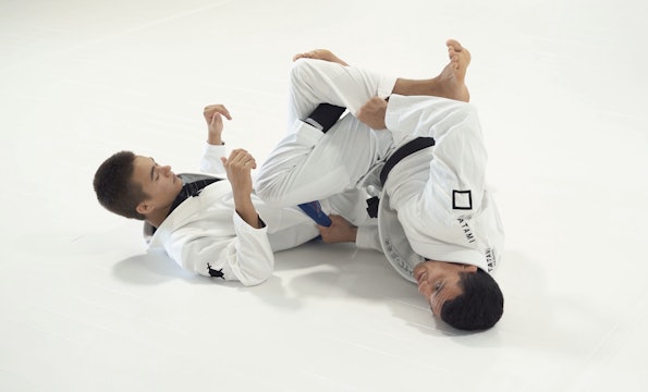 Double guard pull to Leg Drag from Crab Ride