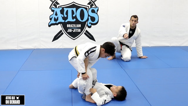 Breaking the Grip from One Leg X on Bottom & Sweeping - Kid's Class