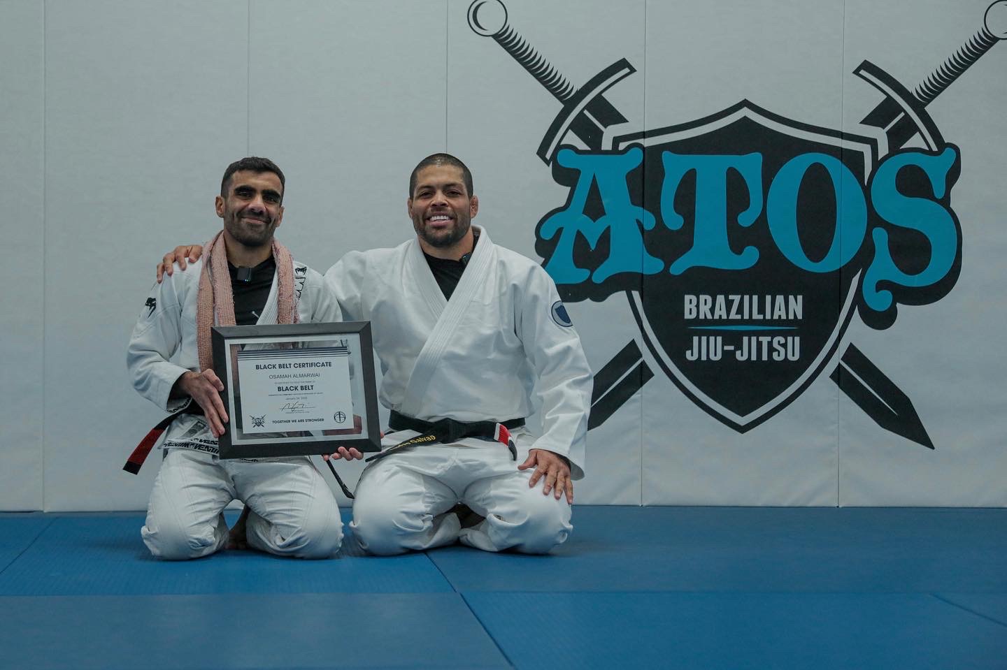Osa Almarwai Receives his Black Belt from Prof. Andre Galvao 