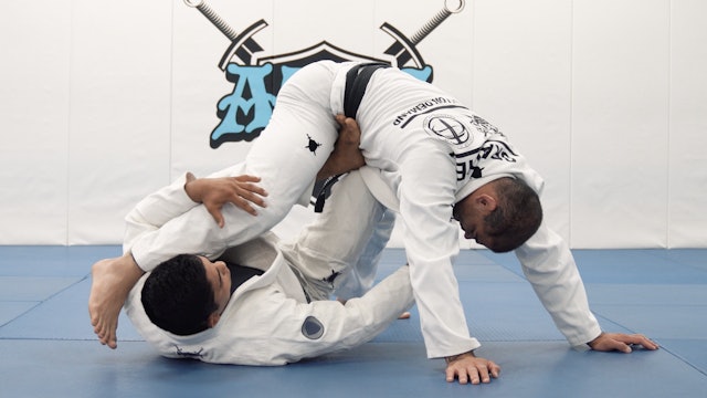 Double Collar Guard Pull to Closed Guard + X Guard Sweep