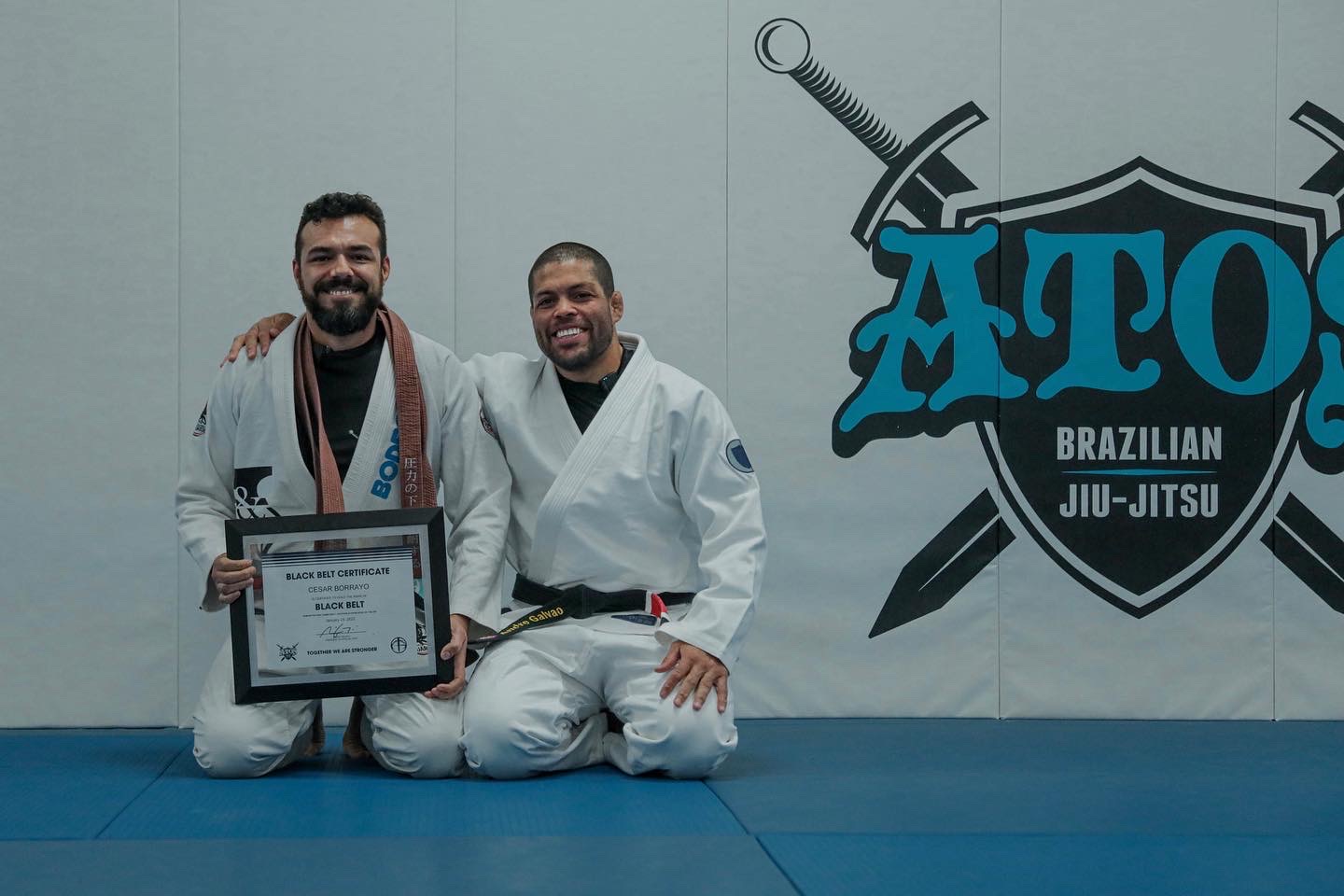 Cesar Borrayo Receives his Black Belt from Prof. Andre Galvao