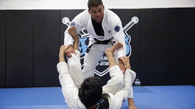 Spider Guard Pass to Pop Over Leg Drag