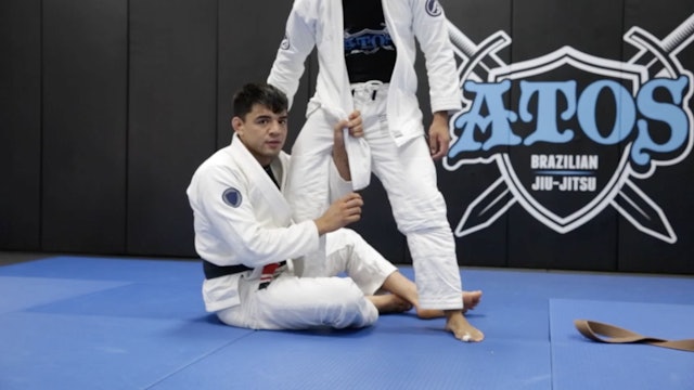 Sit Up Single Leg Sweep Using The Lapel From Reverse DLR Guard 