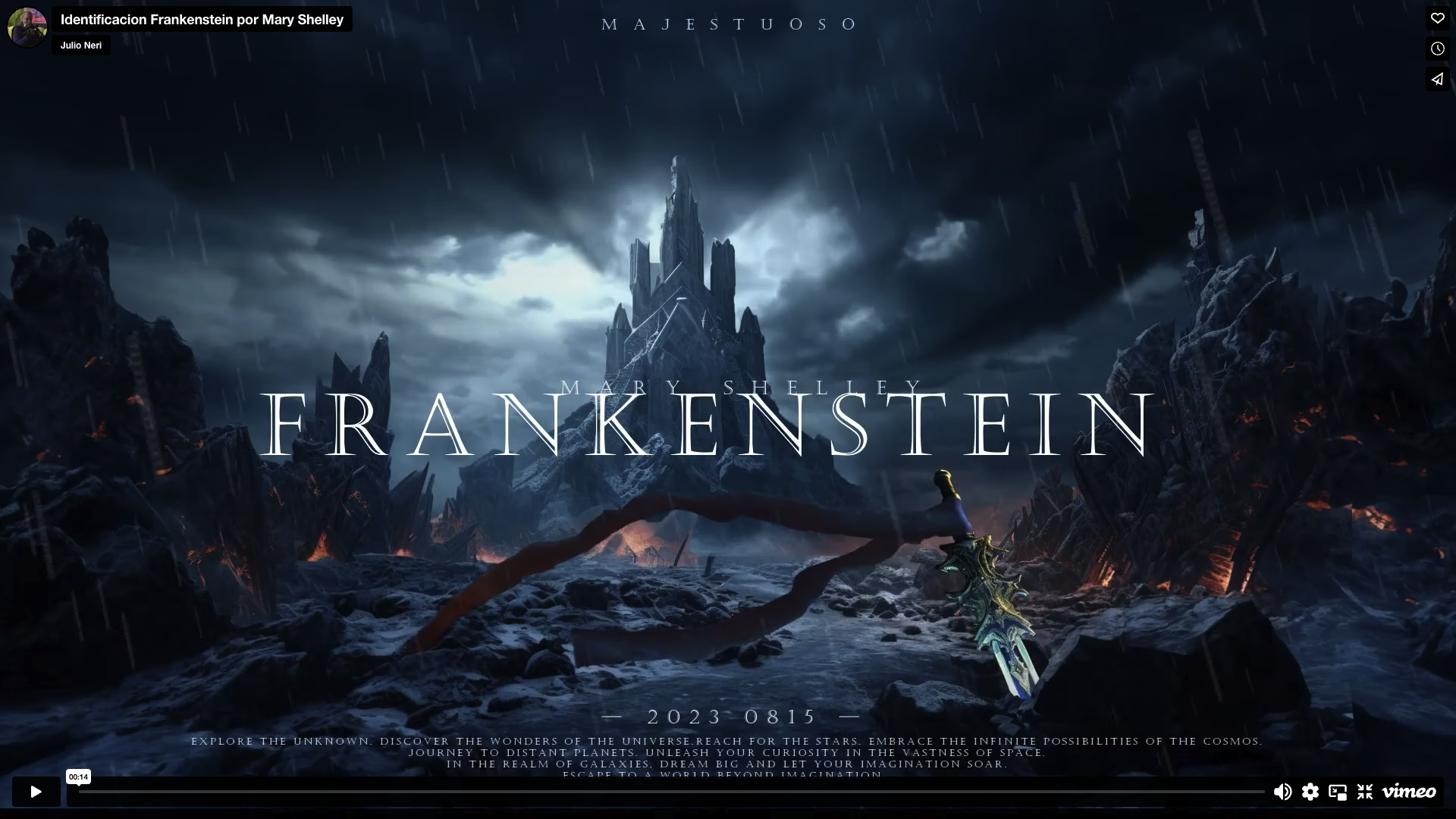 Frankenstein Identifacación para Audiolibro de Mary Shelley