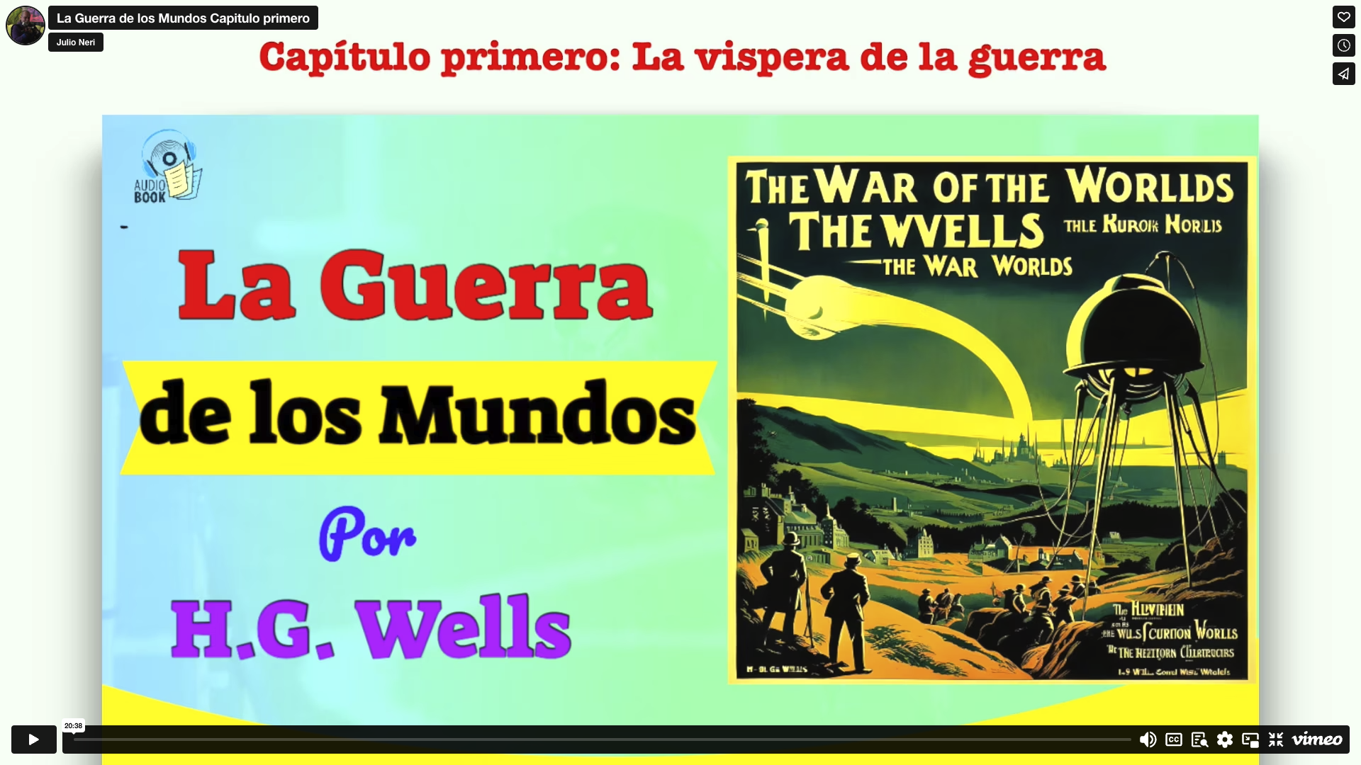 La Guerra de los Mundos: Audiolibre Capitulo 1 La Vispera de la guerra