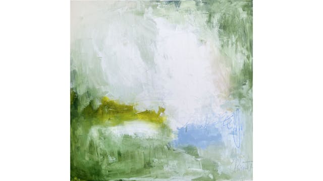 Soft Greens Abstract, 40" x 40"