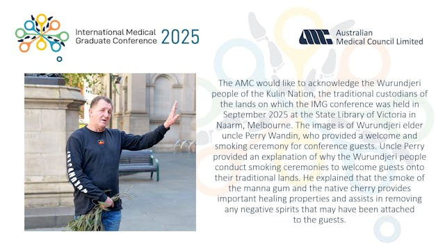 International Medical Graduate Conference 2025 Acknowledgement of Country