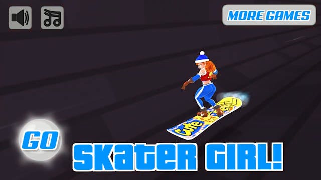 Skater Girl female Endless runner, skateboard, snowboard game clip 2