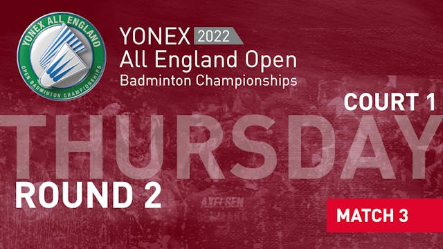 YAE2022 | Thursday 17th March |Court 1 |Matches 3 - 5
