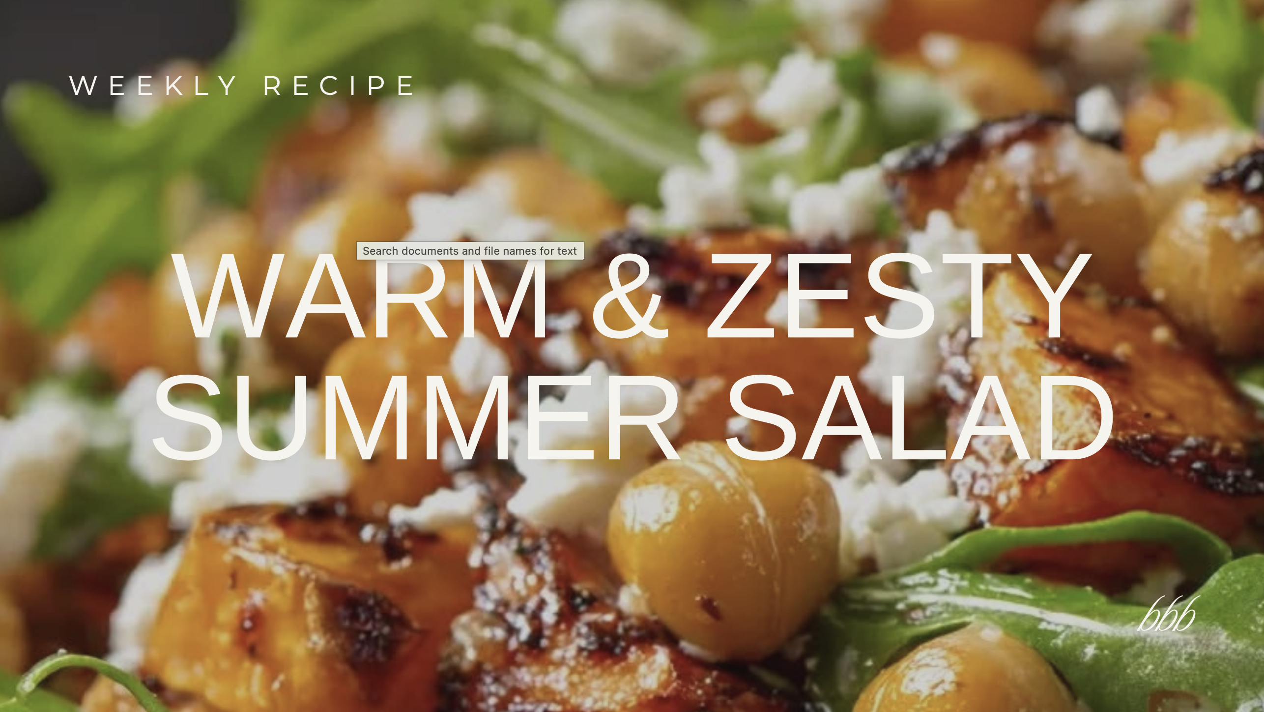 Warm & Zesty Summer Salad