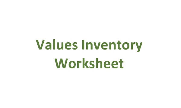 Values Inventory Worksheet