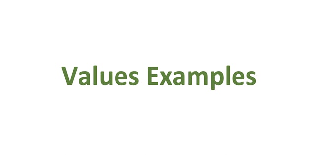 Examples of Values