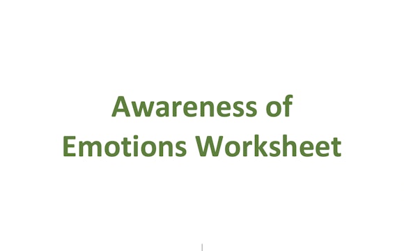 Awareness of Emotions Worksheet