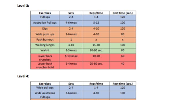 Explaining the workout program