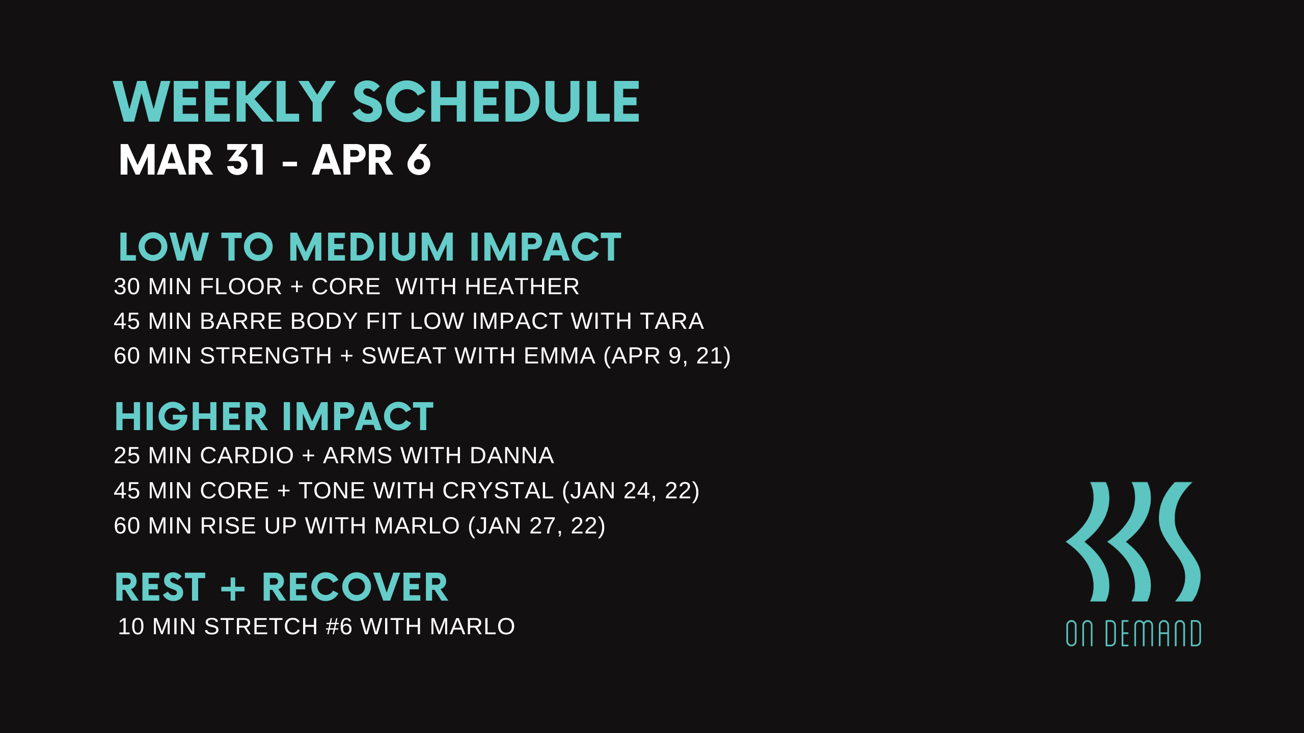 Mar 31 to April 6, 2023