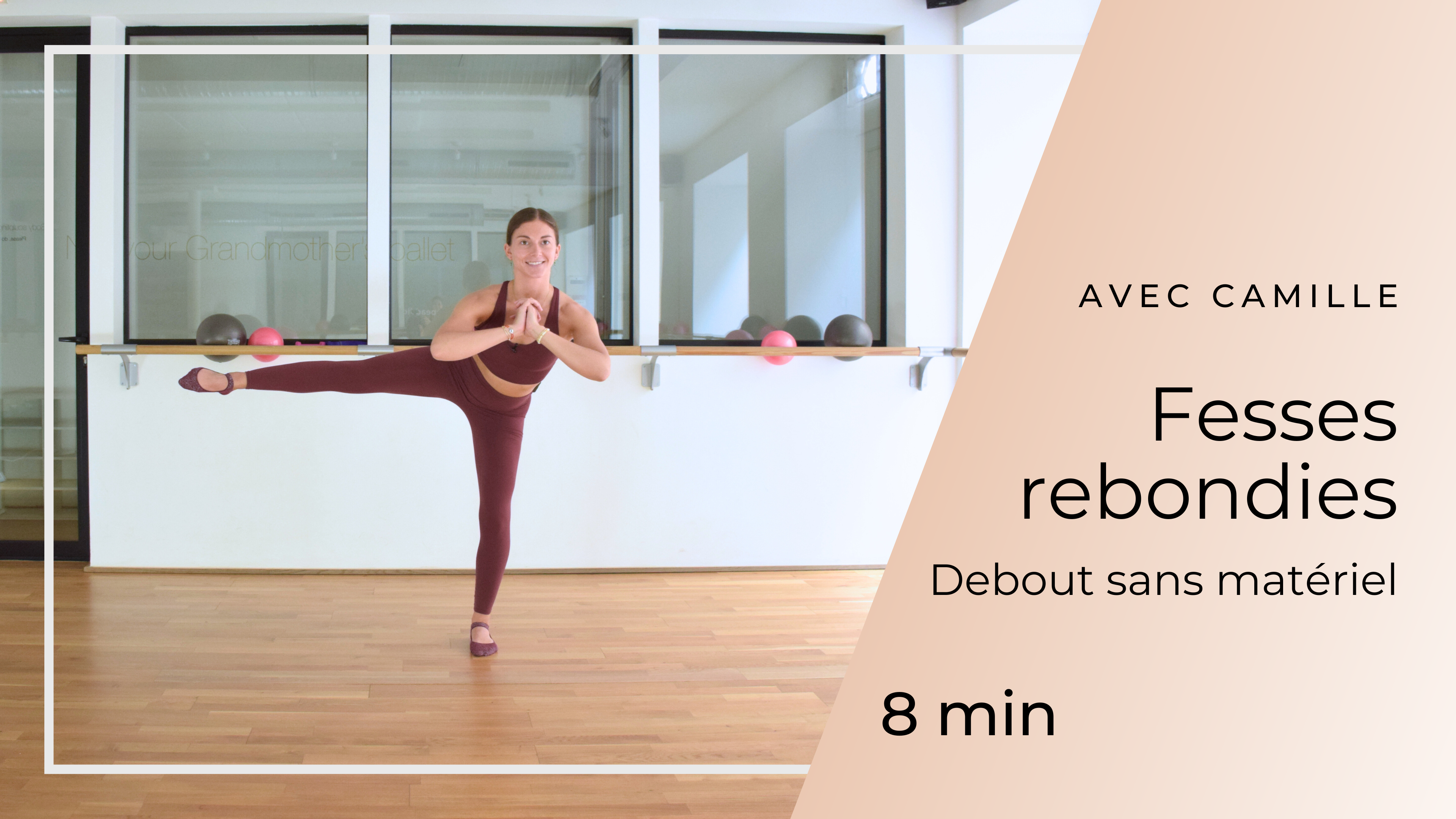 Programme Fesses Rebondies avec Camille debout sans matériel 8mn