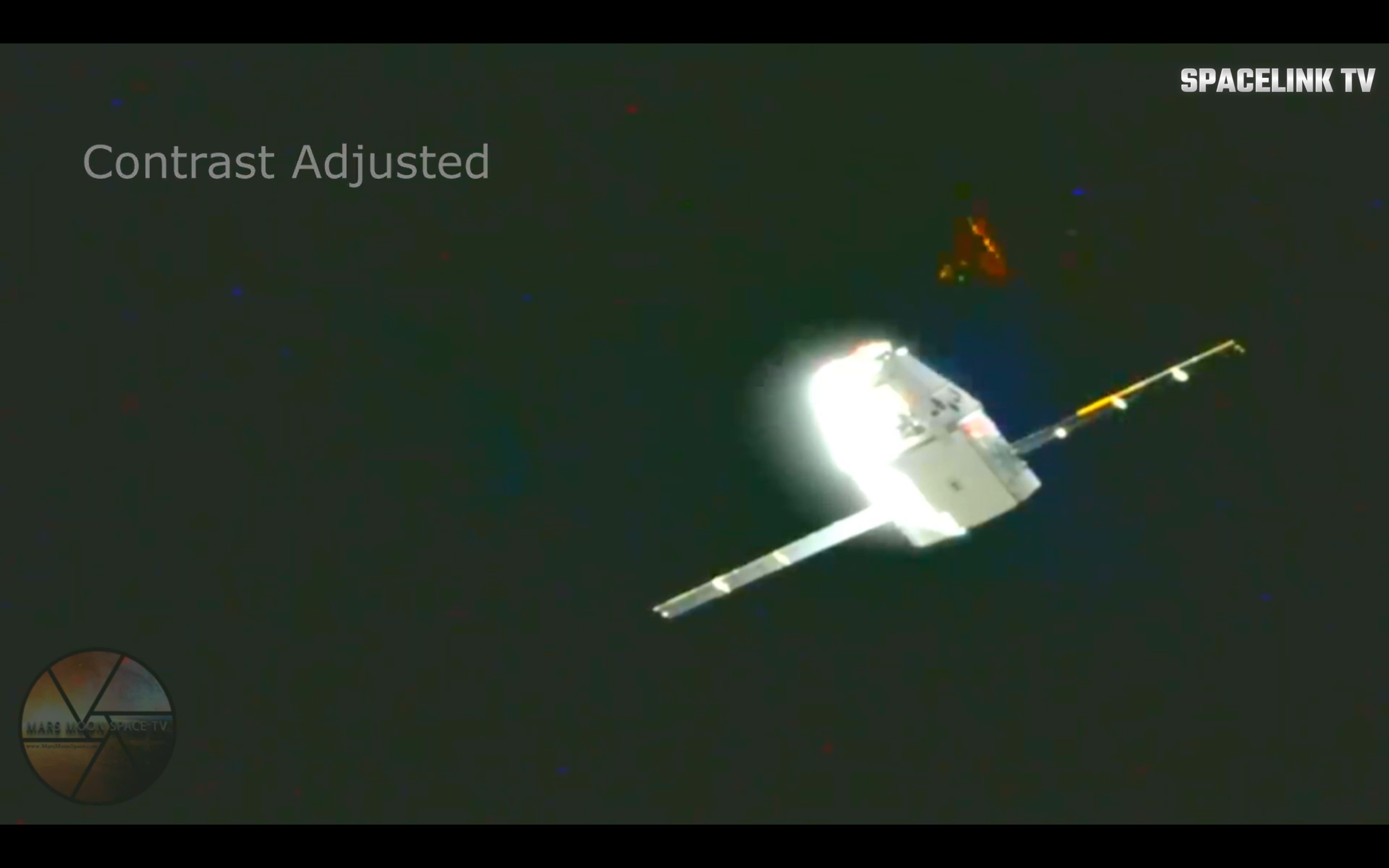 Triangular UFO Caught Passing By Space X's Dragon Module