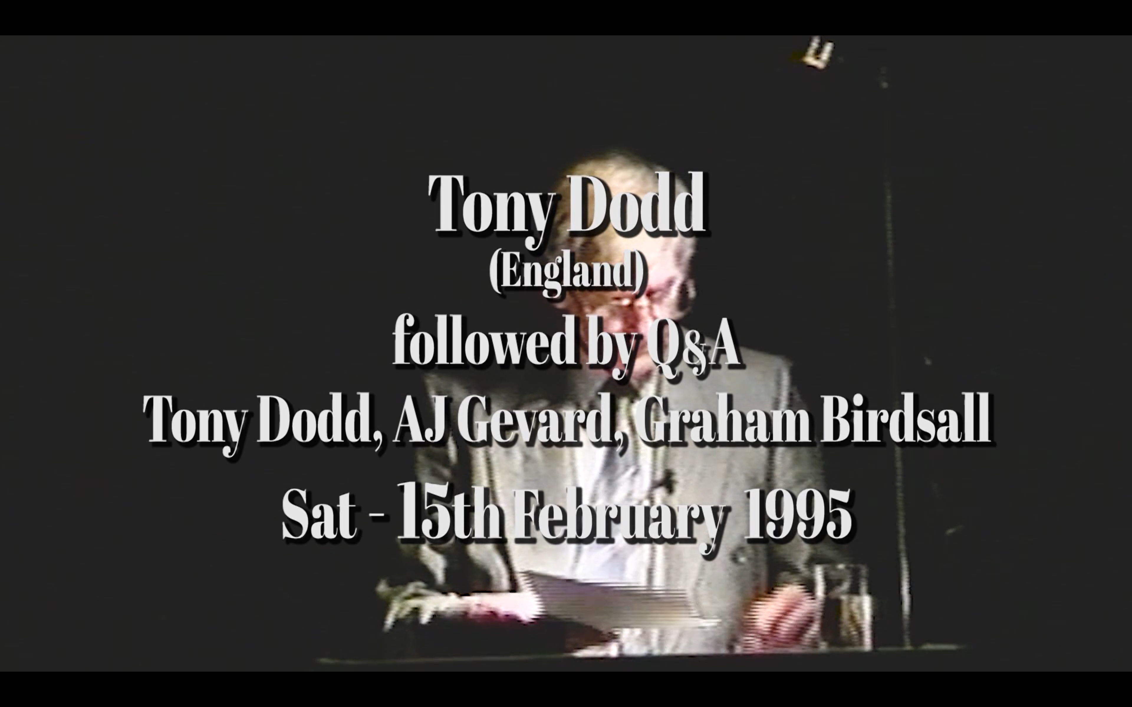 Bases Archive - Quest International - Tony Dodd with Q&A 25th Feb 1995