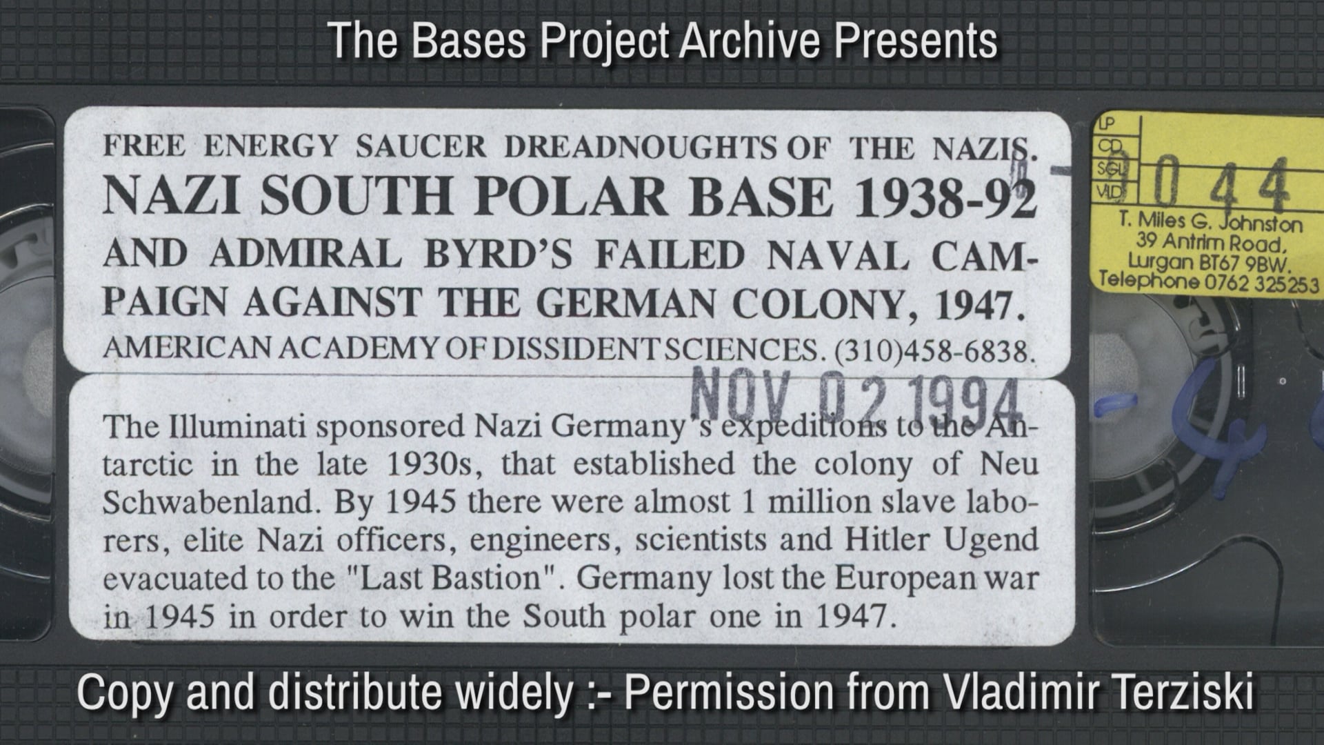 Vladimir Terziski - Nazi South Polar Base 1938 - 1992