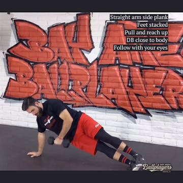 Side Plank DB Single Arm Reach