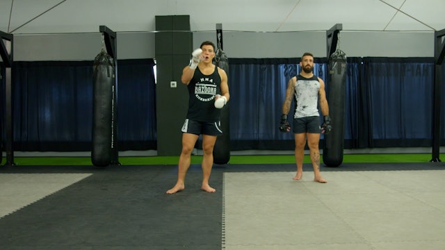 SPARRING DRILLS: KICK CATCHES TO FINISH LOW KICKS