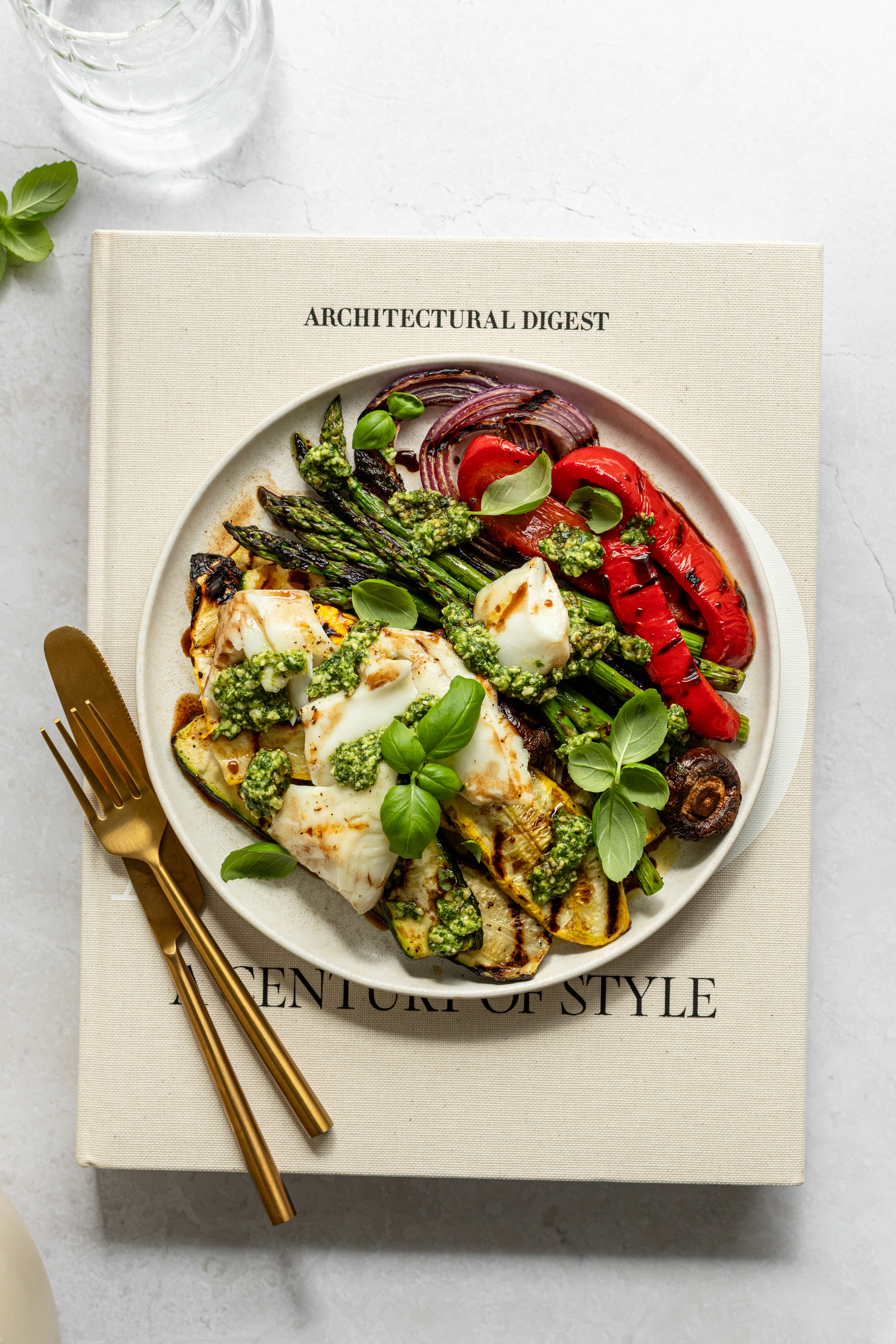 GRILLED VEGETABLES WITH BASIL PESTO