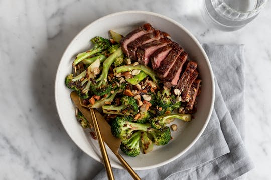 CHARRED BROCCOLI SALAD with STEAK or ...
