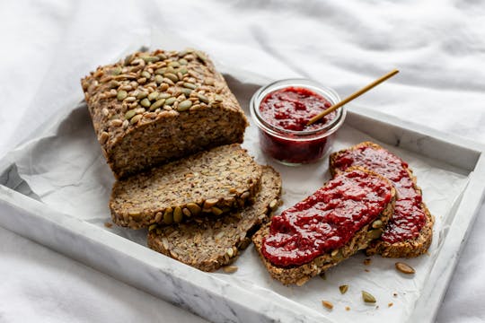 GOOD GUT LOAF with STRAWBERRY CHIA JAM