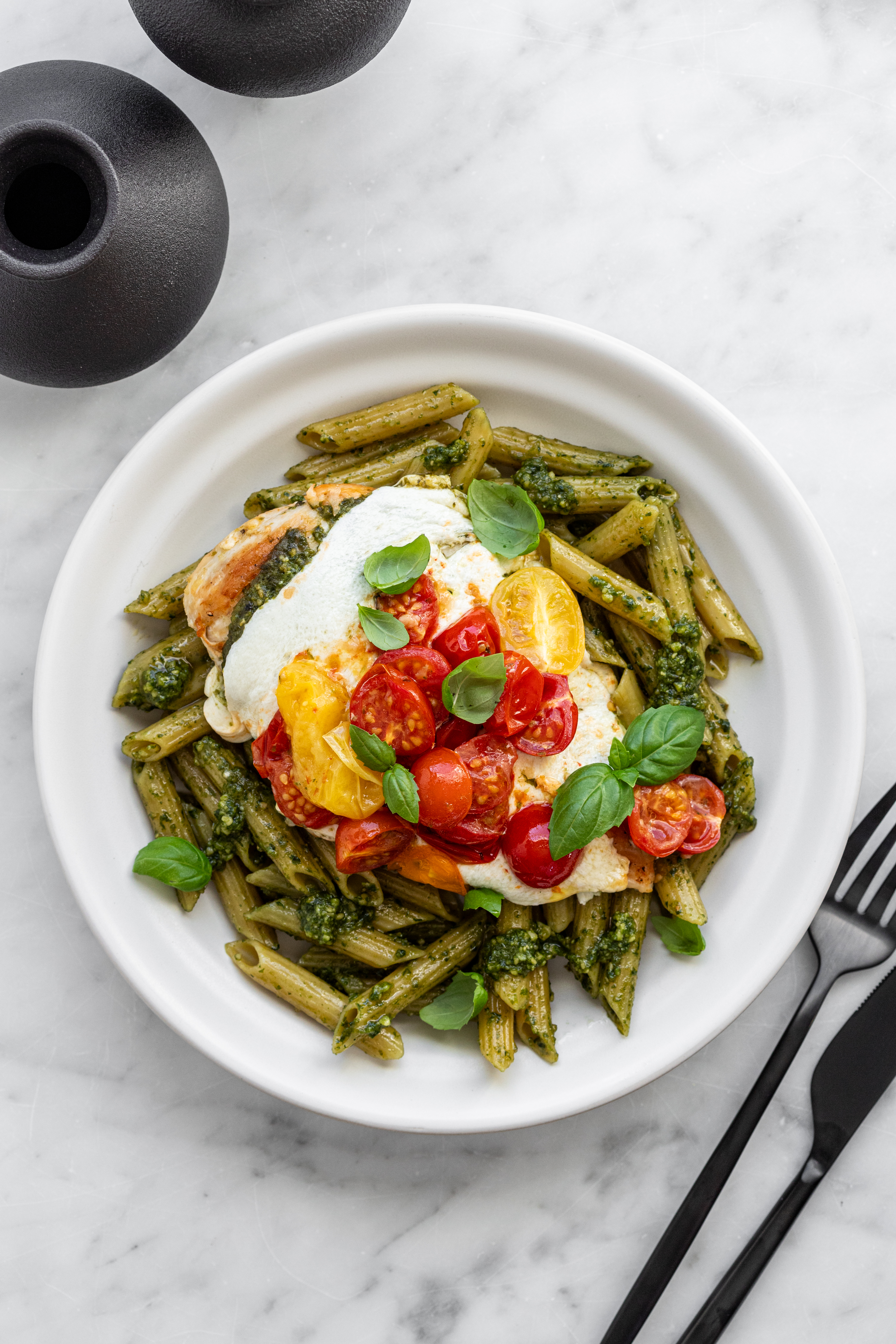 MARGHERITA CHICKEN WITH LENTIL PASTA