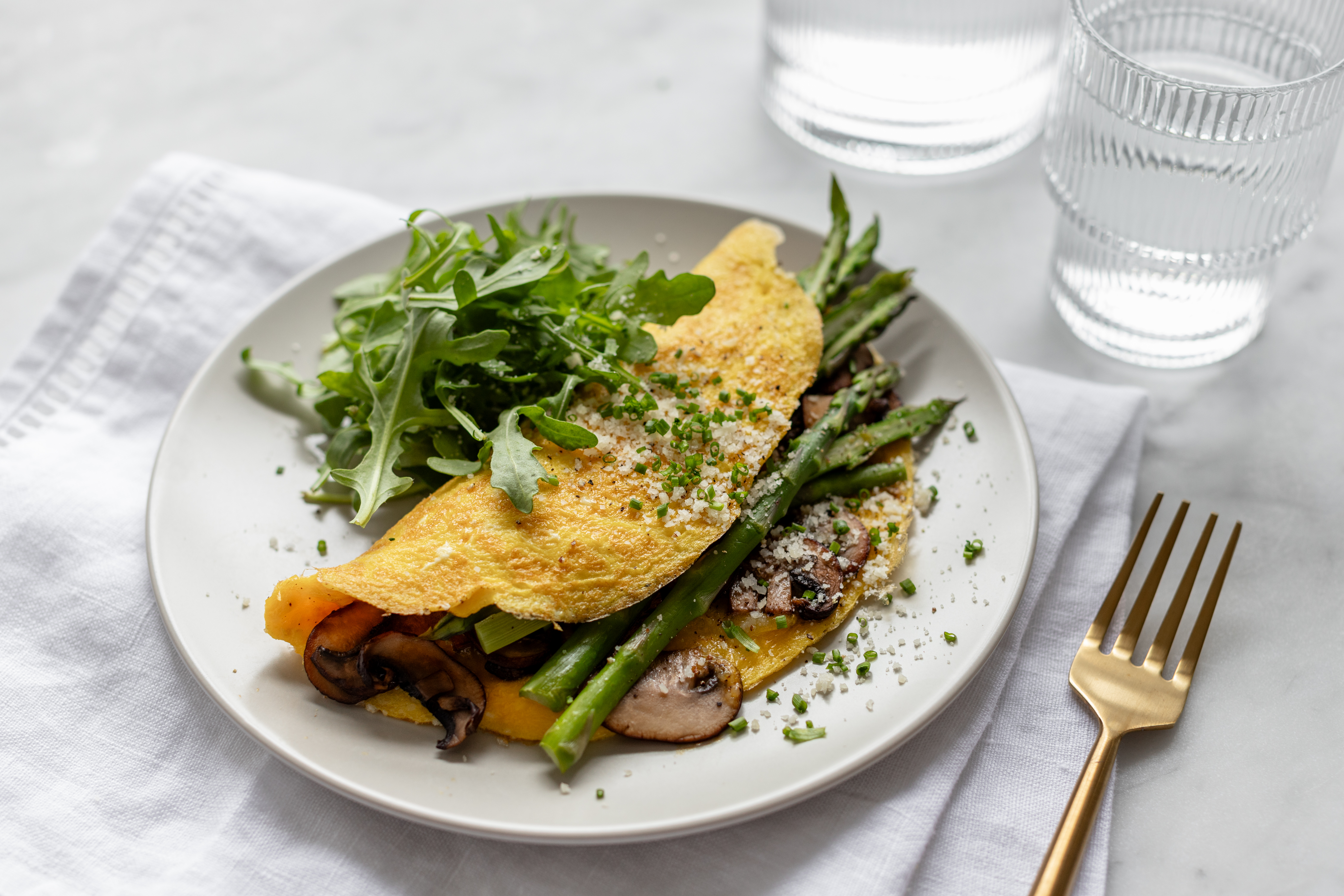 RECIPE - MUSHROOM & ASPARAGUS OMELETTE