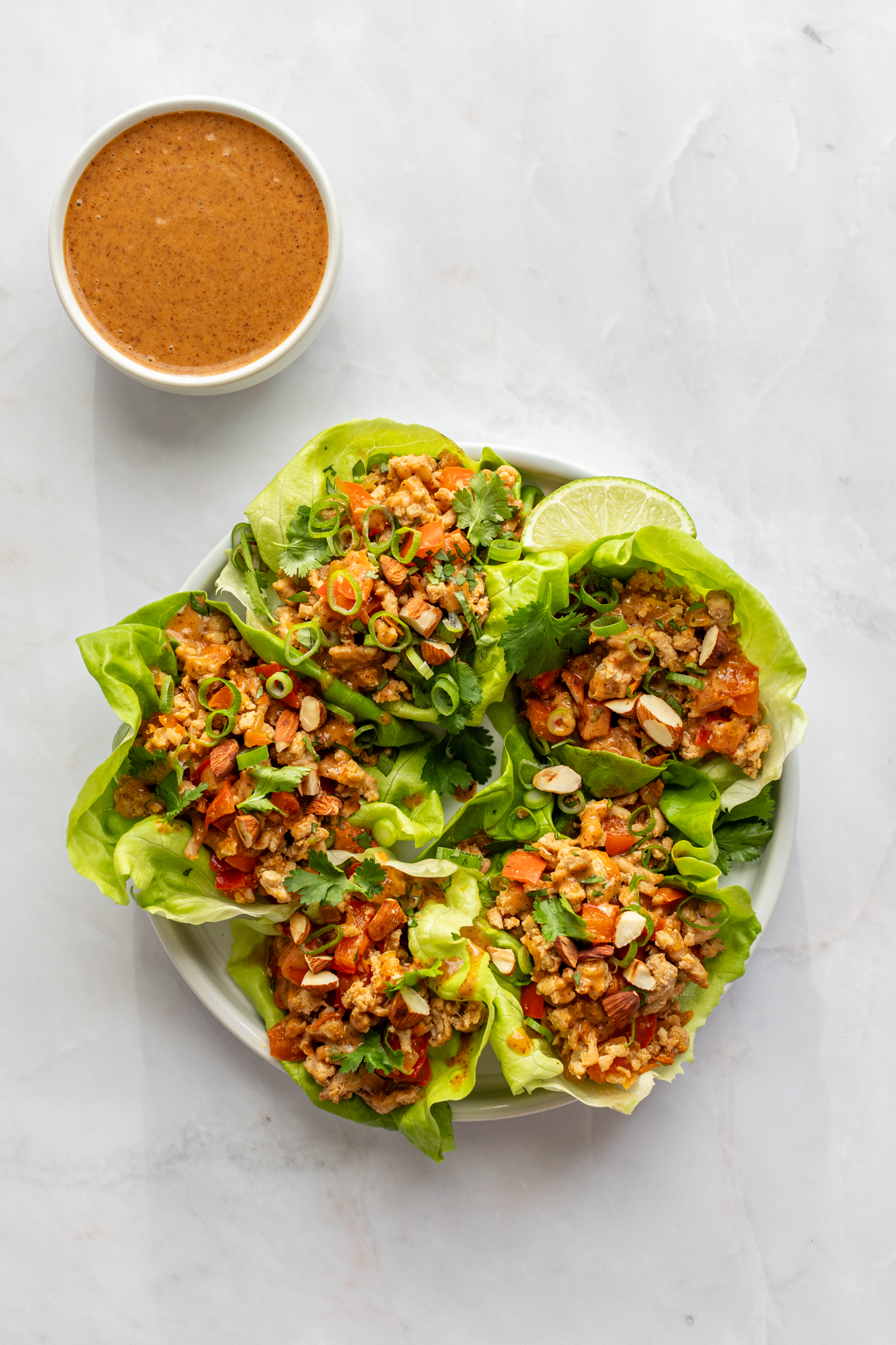 LETTUCE CUPS WITH ALMOND SATAY