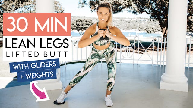 30 MIN LEGS + BUTT TONING WITH GLIDERS