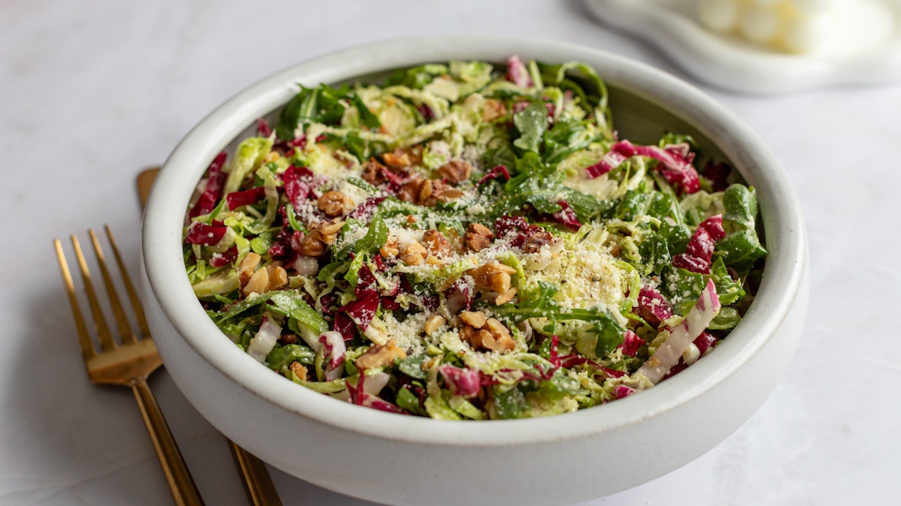 SHAVED BRUSSELS SPROUT & RADICCHIO SALAD