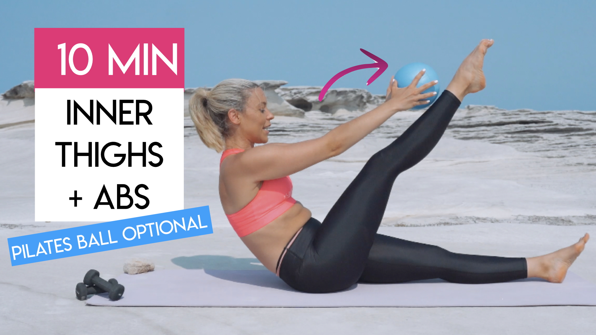 10 MIN ABS AND INNER THIGHS TONING WITH PILATES BALL