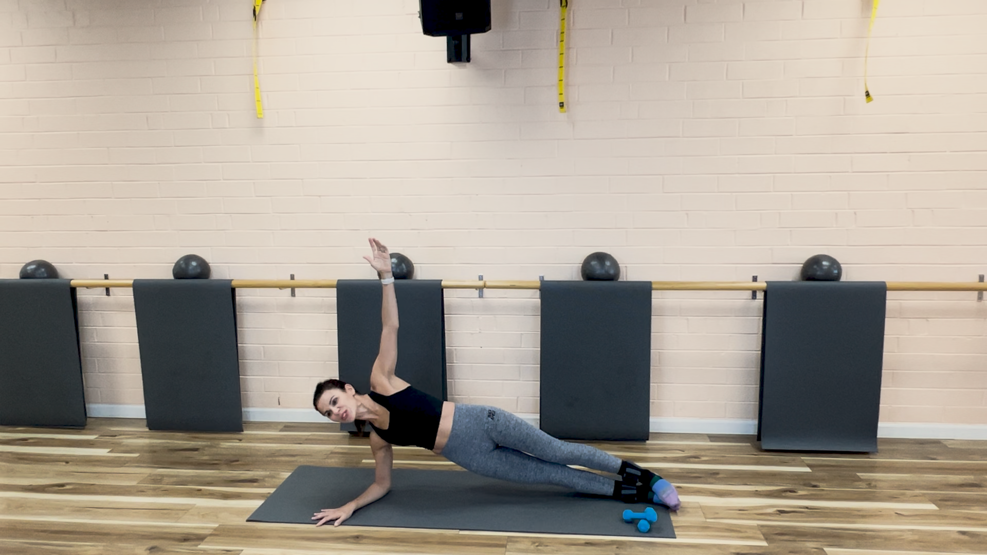 20 Minute Standing Cardio Barre to Mat Work With Weights