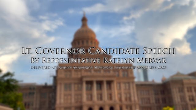 Lieutenant Governor Candidate Speech
