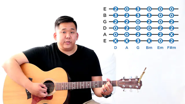 10 - Key of D (Basic Chords) - The 21 Guitar Lessons