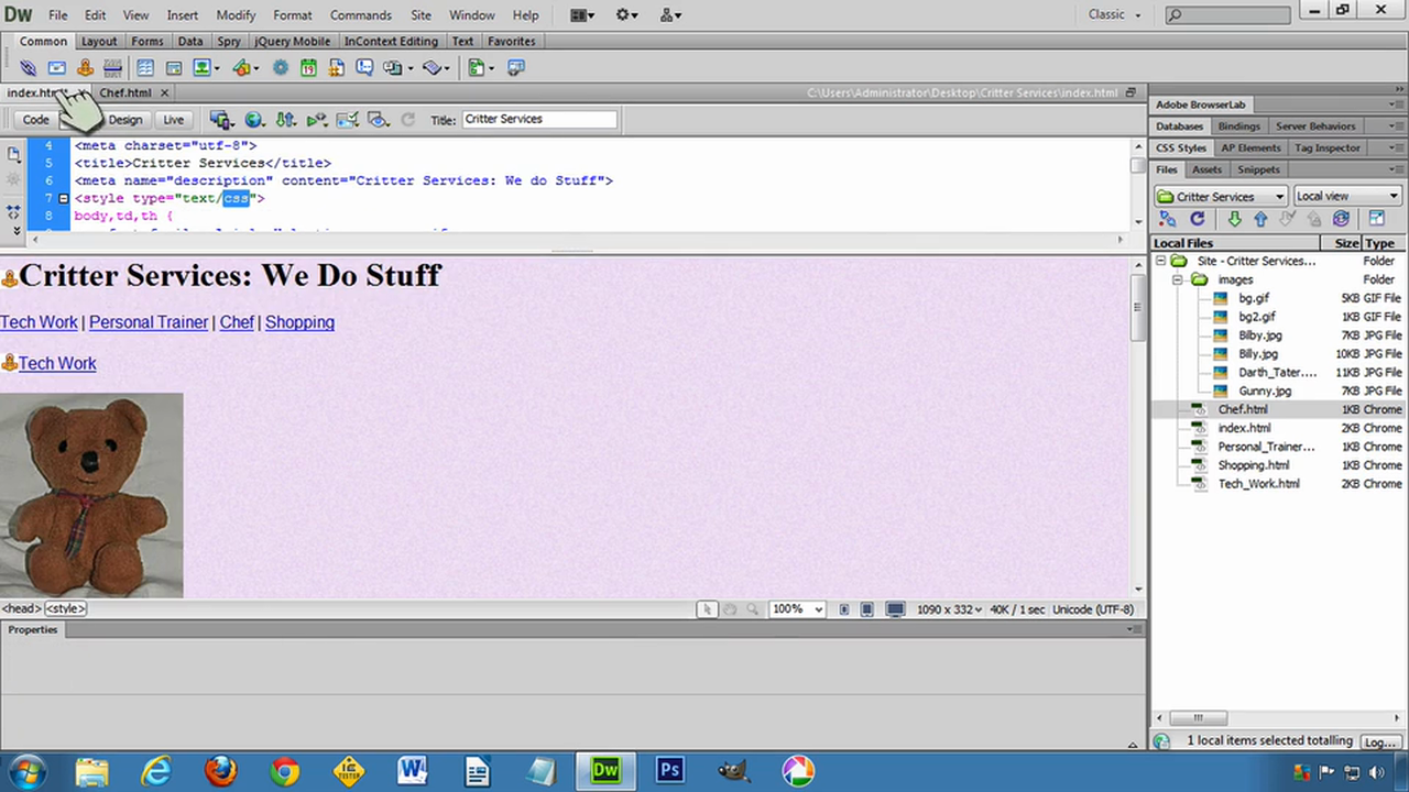 DW6U04B: Page Properties