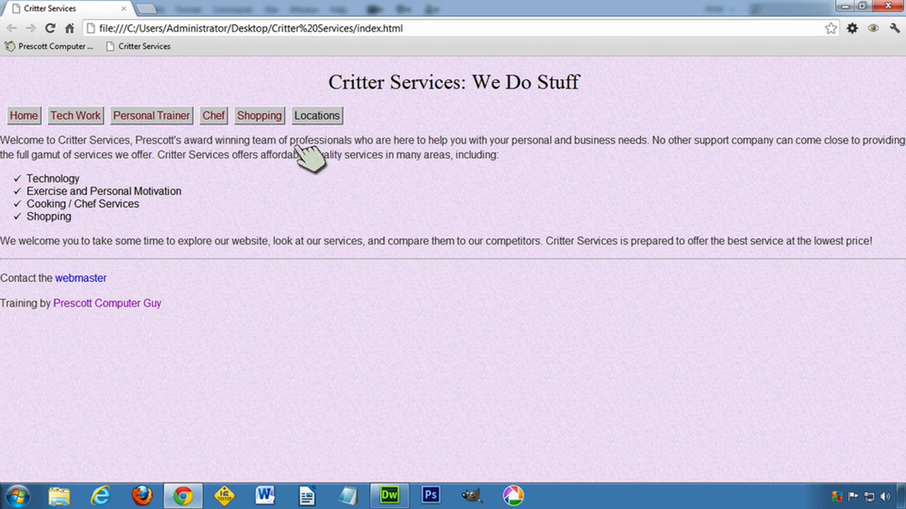 DW6U06E: Show Current Page with Navigation