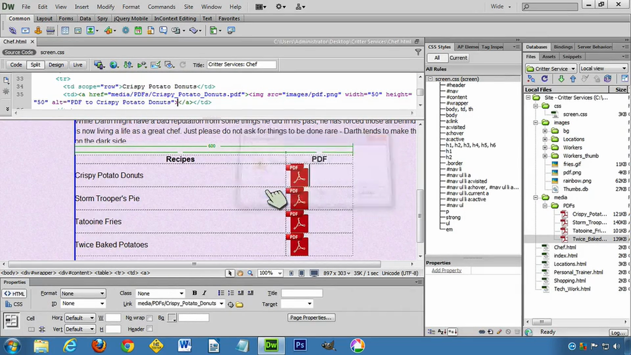 DW6U08B: Creating a Table