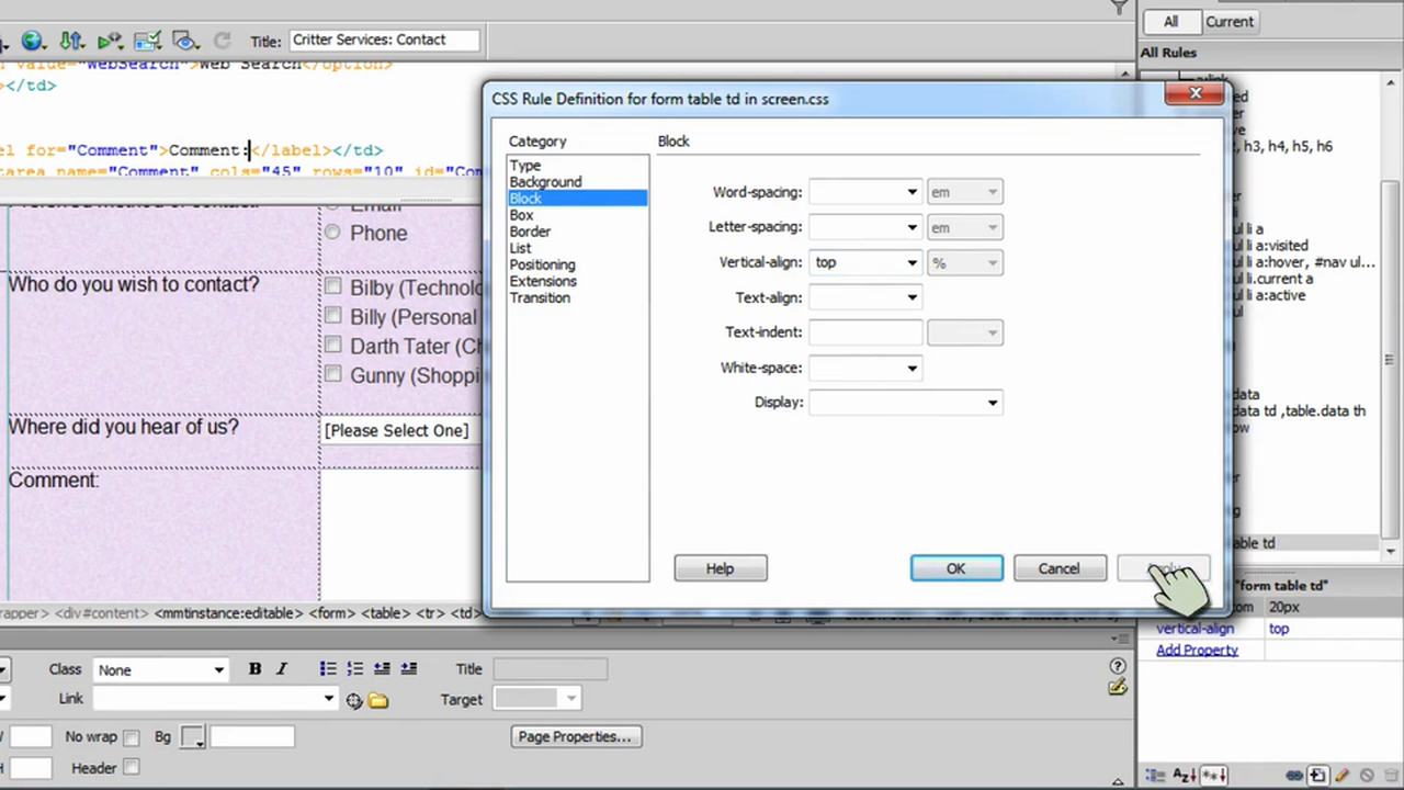 DW6U10C: Text Fields, Buttons, Form Styling